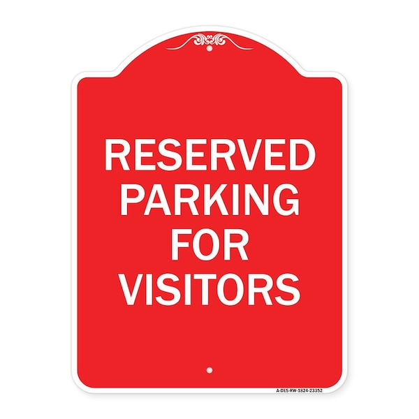 Parking Space Reserved Parking Reserved for Visitors, Red & White Architectural, A-DES-RW-1824-23352